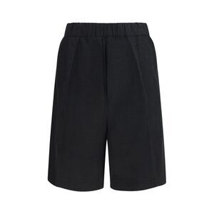 Laneus Black Viscose Bermuda Men's Shorts